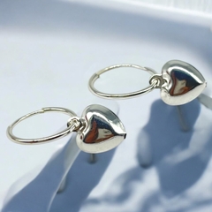 1.1 gr Aros Colgantes Corazones (10mm) Plata 925 - comprar online