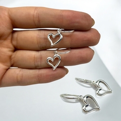 0.9 gr Aros Argollas Corazones Plata 925 - comprar online
