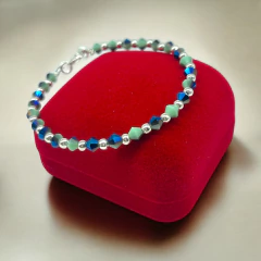 VOL-BiColor Pulseras Cristal de Roca Premium - Variedad de Colores Acero Blanco en internet