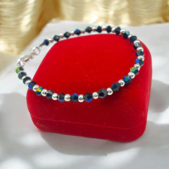 Imagen de VOL-BiColor Pulseras Cristal de Roca Premium - Variedad de Colores Acero Blanco