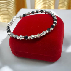 VOL-BiColor Pulseras Cristal de Roca Premium - Variedad de Colores Acero Blanco
