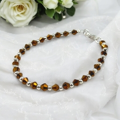 VOL-100-2 Pulseras Cristal de Roca "Night Collection" - Variedad de Colores Acero Blanco