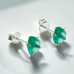 0.6 gr Aros Gota Verde Esmeralda (6 mm) Plata 925 - comprar online