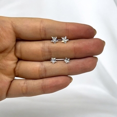 0.6 / 0.8 gr Aros Estrellas - Variedad de Medidas Plata 925
