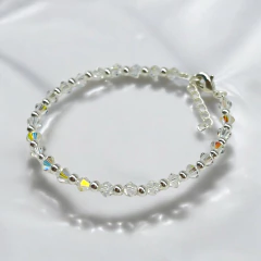 SWA-26 (#01) Pulsera Piedras Aurora Boreal Plata Italiana (cadena extensión) en internet