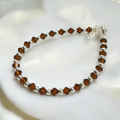 SWA-26 (#17) Pulsera "Color del Año: MOKA" Plata Italiana (cadena extensión)
