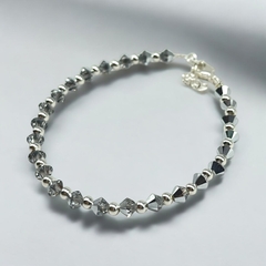 SWA-26 (#09) Pulsera Piedras "Edición Limitada "Plateado Premium Plata Italiana (cadena extensión)
