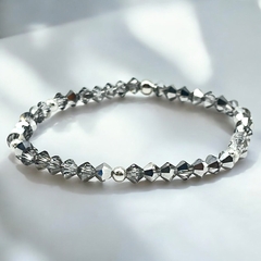 SWA-Elas Pulsera SWA Elastizada "Edición Limitada" Silver Cristal Plata Italiana