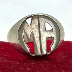 SIN-273 Anillo Inicial "MA" - Últimas Unidades Plata 925 - comprar online