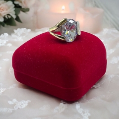 7.4 gr Anillo Piedra Blanca - Ultimas Unidades Plata y Oro (SIN ESTUCHE)