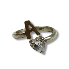 SIN-269 Anillo Iniciales / Variedad de Letras- Últimas Unidades Plata 925 en internet