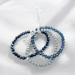 Pack 3 Pulseras Azules Degrade Plata 925 - comprar online