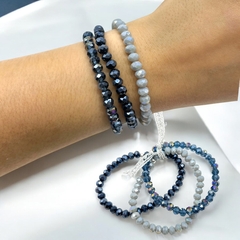 Pack 3 Pulseras Azules Degrade Plata 925