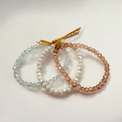 Pack 3 Pulseras Beige Degrade Plata 925