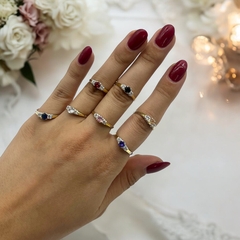 NAR 21 Anillos Piedras - Variedad de colores Plata y Oro - comprar online