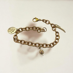 SIN-297 Pulsera con Dijes Rose - Últimas Unidades Acero Quirúrgico Rose