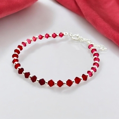SWA-26 Pulsera Degrade "Rojo" Plata Italiana (cadena extensión)