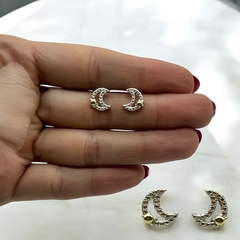 ART 24 Aro Media Luna Plata 925 y Oro - comprar online