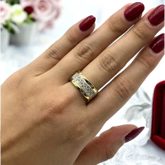 AG-599 Anillo Cubics Premium Plata y Oro (SIN ESTUCHE) en internet