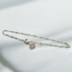 1.3 gr Pulsera Corazon Rosa - Últimas Unidades Plata Italiana (SIN ESTUCHE) - comprar online
