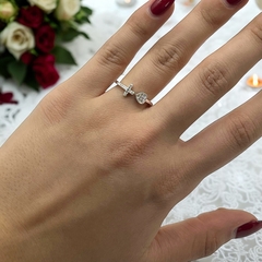 2.4 gr Anillo Cruz y Corazon con Cubics - Últimas Unidades Plata Italiana - comprar online