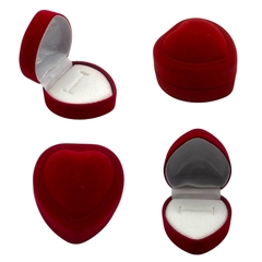 Estuche Corazón - Ideal Compromiso (4x4cm) en Pana Roja (SIN ANILLO) - comprar online
