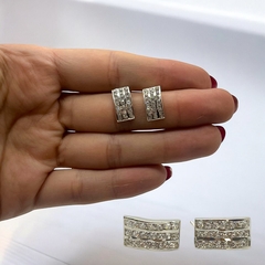 NAR-46 Aro Cubics Tres Filas (Cierre a Rosca) Plata 925 (SIN ESTUCHE) - comprar online