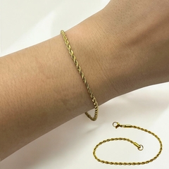 8168-DO Pulsera Trenzada Acero Quirúrgico Dorado en internet