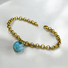 8626-DO Pulsera Dije del Cielo Acero Quirúrgico Dorado en internet