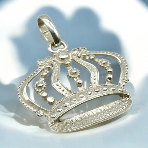 EU-11 Dije Corona Grande (45mm) Plata 925+Premium
