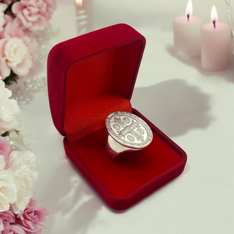 EU-64 Anillo San Benito (28mm) Plata 925+Premium (SIN ESTUCHE)