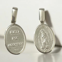 EU-90 Dije Reversible "Virgen Guadalupe" (18mm) Plata 925+Premium