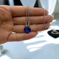 4284 Conjunto Cadena + Dije Corazon - Variedad de Colores Acero Quirúrgico - tienda online