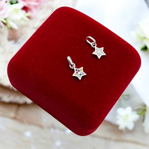 0.4 gr Dijes Estrellas Cubics - Variedad de Colores (8 mm) Plata-ECO (SIN ESTUCHE)