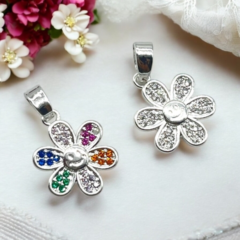 1 gr Dijes Flores Cubics - Variedad de Colores (13 mm) Plata-ECO