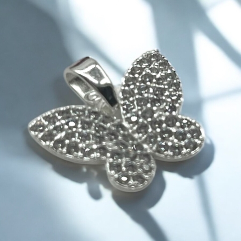 1.1 gr Dije Mariposa con Cubics (12 mm) Plata-ECO