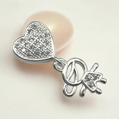 1.5 gr Dije Sugano "VARON" + Corazón (16 mm) Plata-ECO