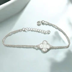 2.4 gr Pulsera Premium Plana V.C - Variedad de Colores (18 cm + cadena extensión) Plata-ECO - Stal Joyas