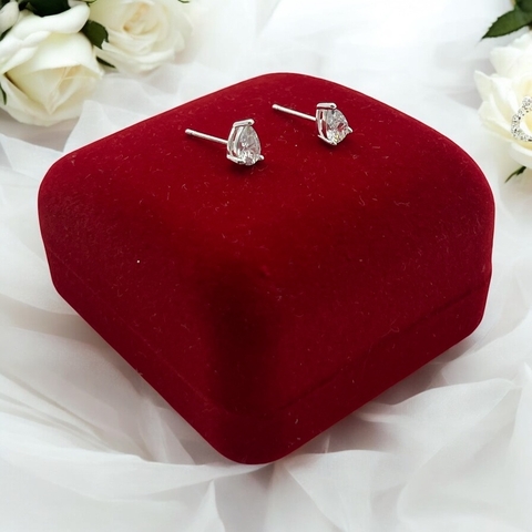 0.9 gr Aros Pasantes Piedra Blanca (5 mm) Plata-ECO (SIN ESTUCHE)