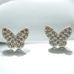 1.2 gr Aros Pasantes Mariposas (10 mm) Plata-ECO