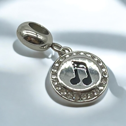 PAN-4 Dije Charm "Nota Musical" Acero Quirúrgico 316L