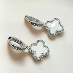 3.6 gr Aros Premium V.C Blanco (Tipo Piedra Nacar) Plata-ECO