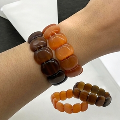 PACK-6 MURANO: 2 Pulseras Murano Marron/Ambar - Últimas Unidades Piedra Vidrio