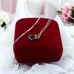 SWA-CONJUNTO Dije Lagrima Cristal + Cadena (45 cm) - Variedad de Colores Plata Italiana en internet