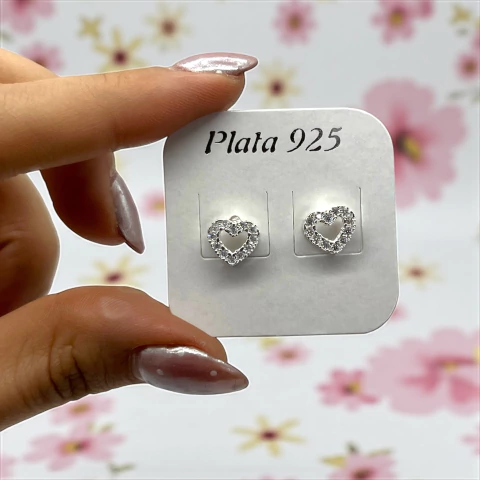 1.9 Aros Pasantes Corazones Blancos (8 mm) - Últimas Unidades Plata 925