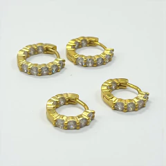 2.4 / 3.1 gr Aros Cubanos Premium - Variedad de Medidas Enchapado en Oro