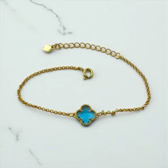 2.2 gr Pulsera "Piedra Cubic V.C: Clásica" - Variedad de Colores Enchapado en Oro - comprar online
