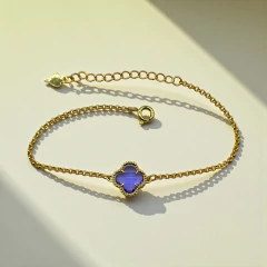 2.2 gr Pulsera "Piedra Cubic V.C: Clásica" - Variedad de Colores Enchapado en Oro en internet