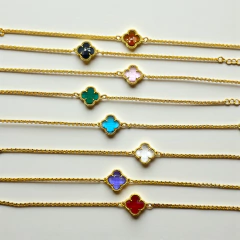 2.2 gr Pulsera "Piedra Cubic V.C: Clásica" - Variedad de Colores Enchapado en Oro - comprar online