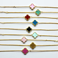 2.2 gr Pulsera "Piedra Plana V.C: Grande" - Variedad de Colores Enchapado en Oro en internet